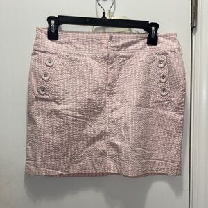Lilly Pulitzer pink gingham skirt size 4 Button-Detail Women's Skirt